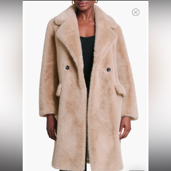 NWT Avec Les Filles Tan Teddy Jacket size Large - Picture 2 of 8